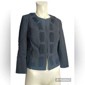 NWT CAbi Black/White Polka Dot Clasp Front Career Blazer Jacket Sizes: 0, 2, 4